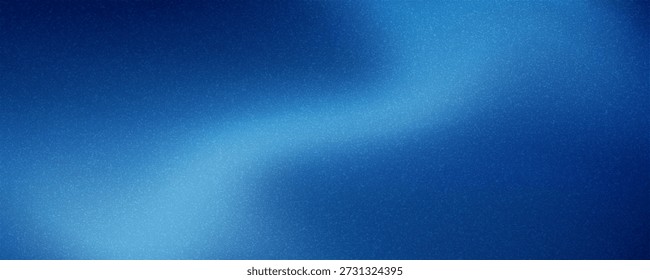 Blue noise gradient background. Navy grainy texture gradation cover. Christmas soft cold transition. Fresh banner template.