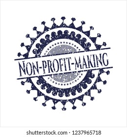 Blue Non-profit-making distress rubber seal with grunge texture