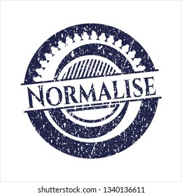 Blue Normalise distress rubber stamp
