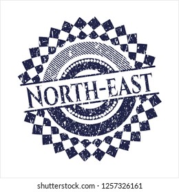 Blue North-east with rubber seal texture