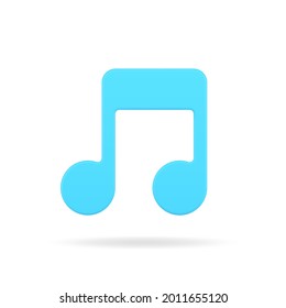 3D-Symbol für blaue Noten. Musikalisches volumetrisches Symbol der Kreativität. Design von Audio Kompositionen und Sonaten. Dekoration von Musikfestivals und Konzerten. Bildung von Symphonien. Realistische Einzelwiedergabe
