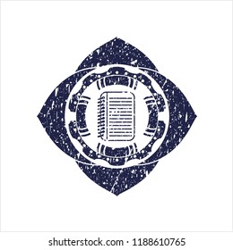 Blue note book icon inside rubber texture