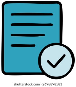 Blue note with check mark symbolizing task completion