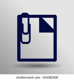 Blue note Icon on a gray background