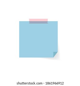 blue note or memo paper on white background vector