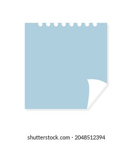 blue note paper sheet with vector illustration