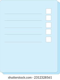 Blue notebook for checklist in office