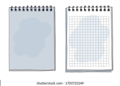 blue notebook hand drawn art vector illustration