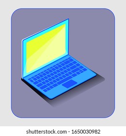 Blue notebook icon. Social media logo symbol.  Vector illustration for graphic and web design.