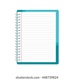 Blue notebook icon, vector illustration graphic design isolated icon.