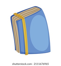 Blue Notebook or Notepad as Office Supply and Stationery Object Vector Illustration
