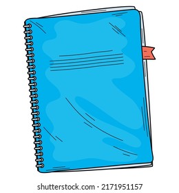 blue notebook school supply icon