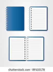 Blue Notebook Set Vector