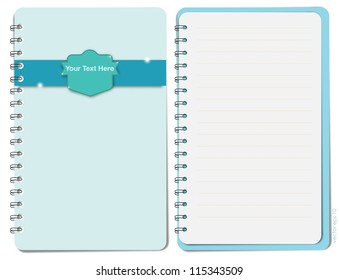 Blue notebook vector format for your design