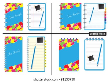 Blue Notebook vector with identity background ready for use.