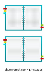 Blue notebooks with place for Your text
