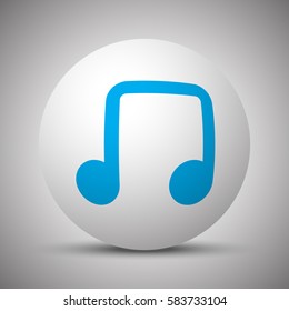 Blue Notes icon on white sphere