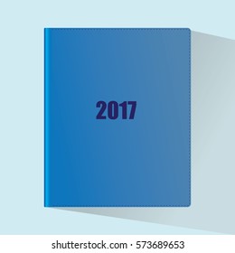 Blue notes  with a shadow on a light background