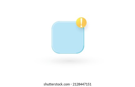Blue notification icon isolated on white background