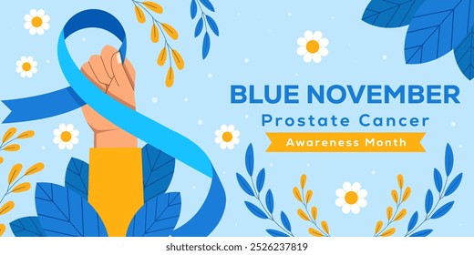 azul novembro horizontal banner ilustração em design plano