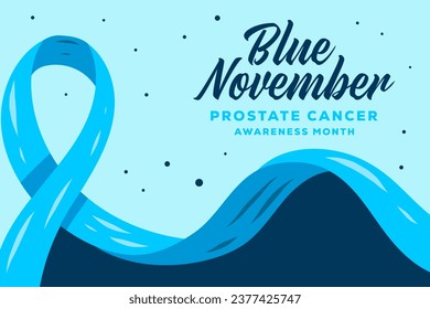 Blue November prostate cancer Awareness Month background illustration