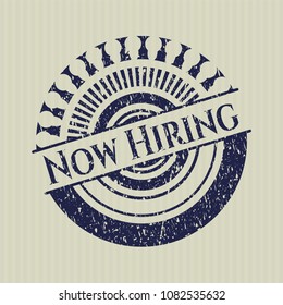 Blue Now Hiring rubber stamp