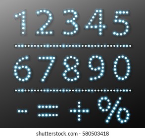 Blue Number with Bulb Lamps, Round Lights vector