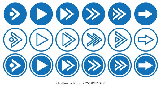 Blue number bullet points collection. Number Flags 1 to 6. Vector illustration