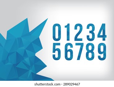 Blue number polygon vector background