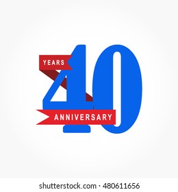 Blue Numbered Anniversary Logo Vector Red Stock Vector (Royalty Free ...