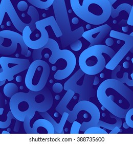 Blue numbers seamless vector pattern