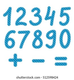 Blue Numbers Zero Nine Math Symbols Stock Illustration 543366973