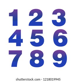 blue numeric isolated design