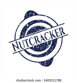 Blue Nutcracker distress rubber seal with grunge texture