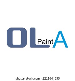 Blue O L A PAINT text vector, for coloring product logo design.