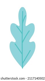 blue oak leaf on white background