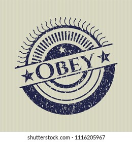 Blue Obey distress grunge style stamp