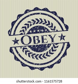 Blue Obey grunge seal