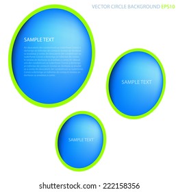 Blue object circle on white space for text and message design