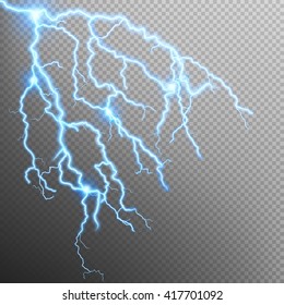 Blue oblique branchy lightning effect. EPS 10 vector file included