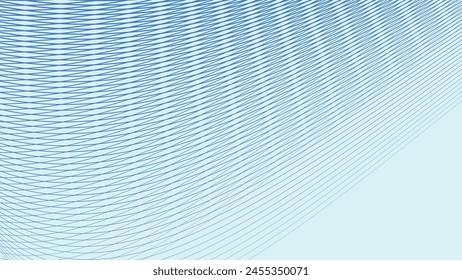 Blue oblique curved lines background vector image for backdrop or presentation