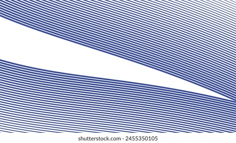 Blue oblique curved lines background vector image for backdrop or presentation