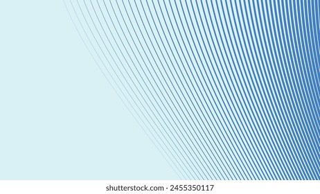 Blue oblique curved lines background vector image for backdrop or presentation