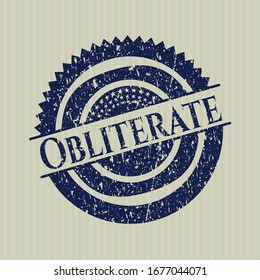 Blue Obliterate rubber grunge texture seal