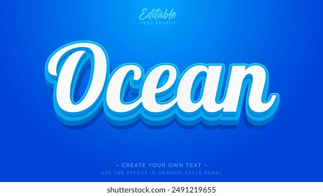 Blue ocean 3d editable text effect
