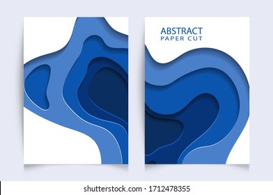 estilo de corte de papel azul oceánico para portada de libros