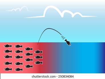 Blue ocean business strategy,vector or illustration