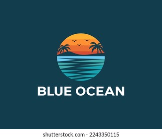 Blue Ocean Colorful Vector Logo