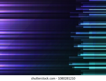 blue ocean frequency bar overlap in dark background, stripe layer backdrop, technology template, vector illustration