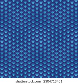 Blue ocean Japanese style wave seamless pattern
